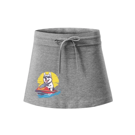 Husky na vodnom skútri