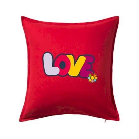Love nápis s kvetinou
