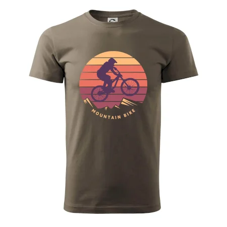 MTB farebný bicykel západ slnka
