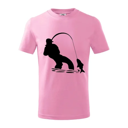 Rybár ťahajúce rybu