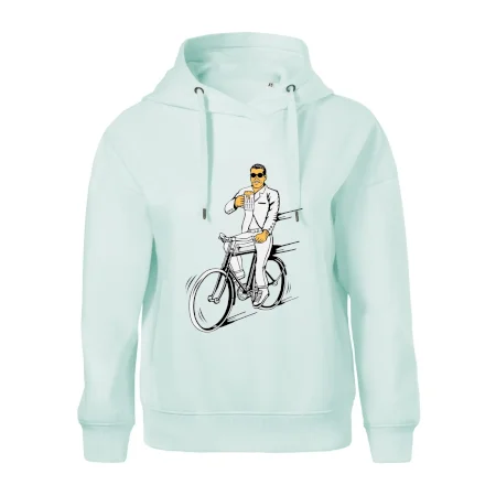 Gentleman na bicykli s pivom