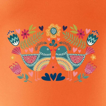 Folklór - dva farebné vtáčiky