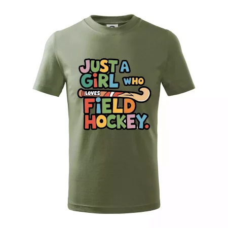 Farebný nápis Just a girl who loves field hockey