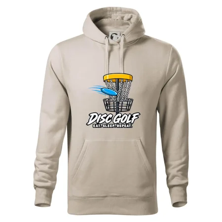 Discgolfový kôš s letiacim diskom eat sleep repeat