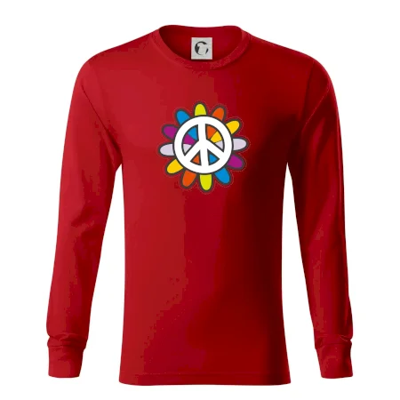 Peace symbol s kreslenou kvetinou