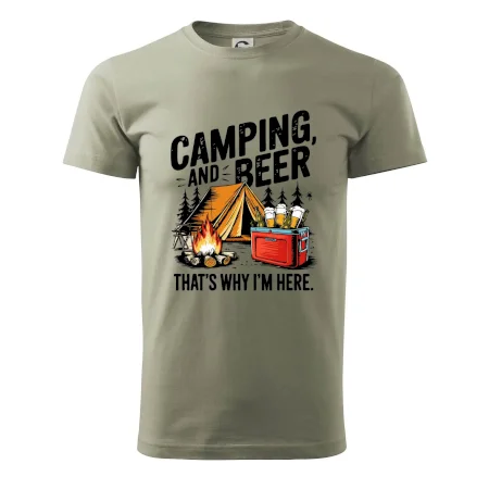 Černý nápis nápis Camping and beer