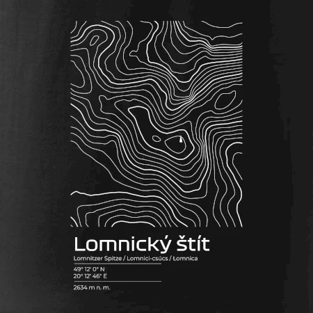 Lomnický štít - vrstevnice v obdĺžniku