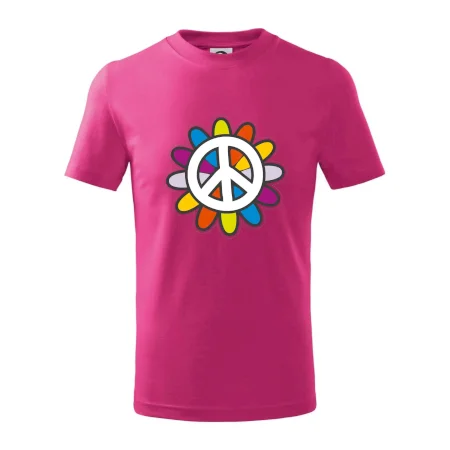Peace symbol s kreslenou kvetinou