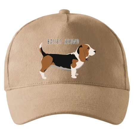 Basset hound pes s nápisom