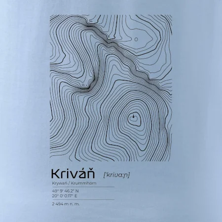 Kriváň - vrstevnice v obdĺžniku