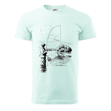 Kreslený rybár s podberákom