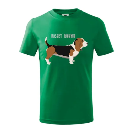 Basset hound pes s nápisom