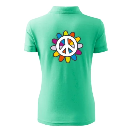 Peace symbol s kreslenou kvetinou