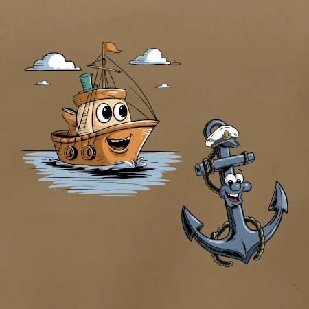 Parové tričko - Loď a kotva