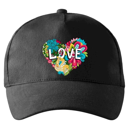 Love nápis květovaný