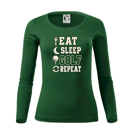 Eat sleep golf repeat typografie
