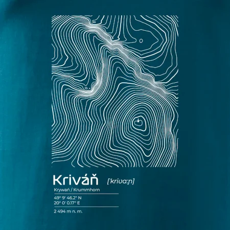Kriváň - vrstevnice v obdĺžniku