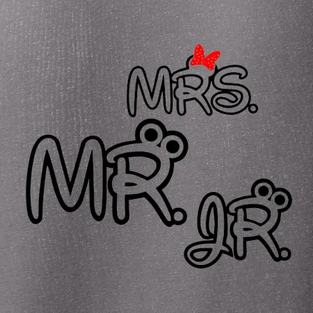 Mr, Mrs a Jr rodinná trička