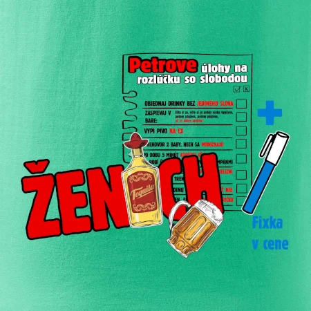 Tričko na rozlúčku s úlohami na chrbte + nápis ženích