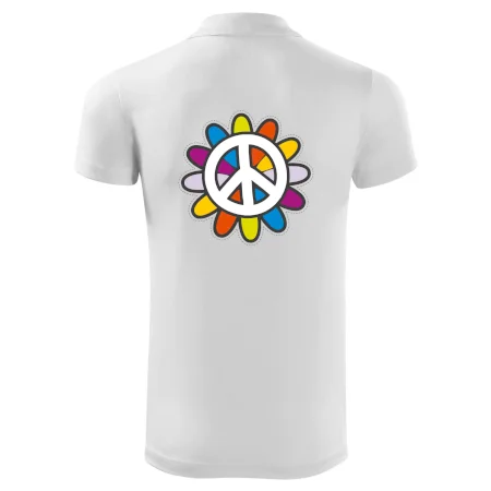 Peace symbol s kreslenou kvetinou