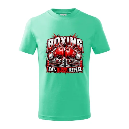 Boxerské rukavice v ringu eat sleep repeat