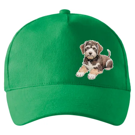 Lagotto romagnolo ležiaci vyšívaný na prsníku