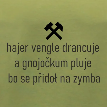 Hajer vengle drancuje a gnojočkum pluje bo se přidoł na zymba