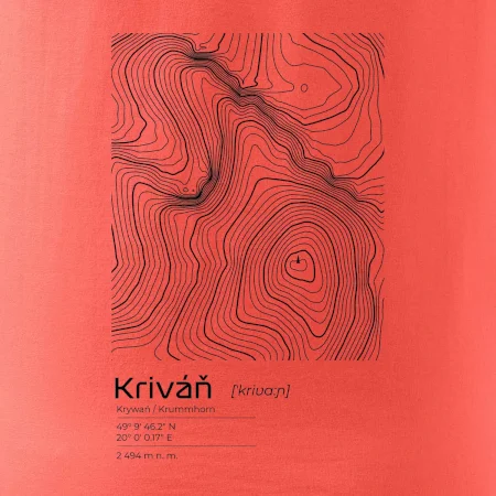 Kriváň - vrstevnice v obdĺžniku