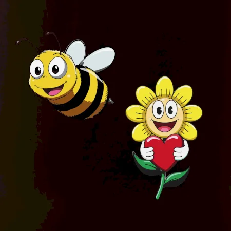 Parové tričko - Včela a kvetina
