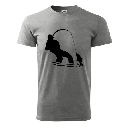 Rybár ťahajúce rybu