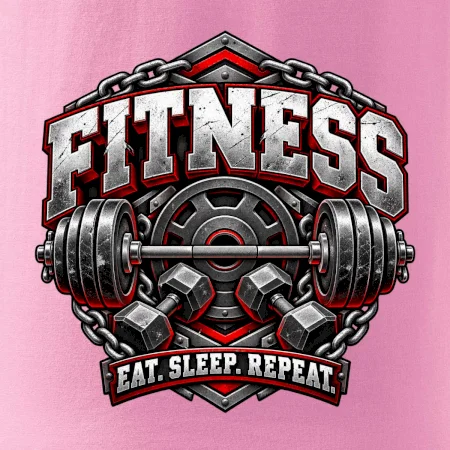 Fitness činka a závažia eat sleep repeat
