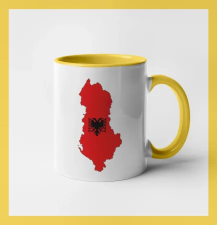 Albánsko mapa a znak