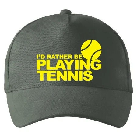 Playing tennis