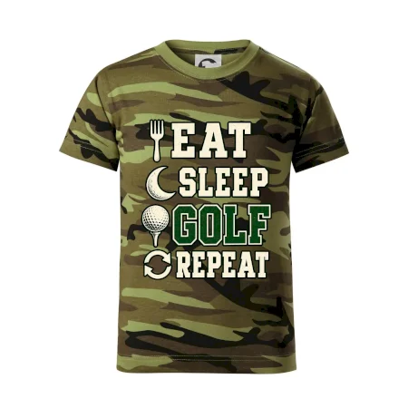 Eat sleep golf repeat typografie