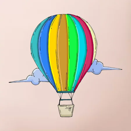 Teplovzdušný balón v oblakoch