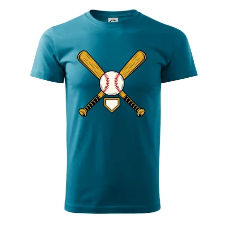 Zkřížené baseballové pálky a míček