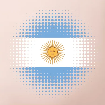 Argentína vlajka bodkovaná