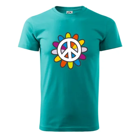 Peace symbol s kreslenou kvetinou