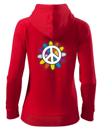 Peace symbol s kreslenou kvetinou