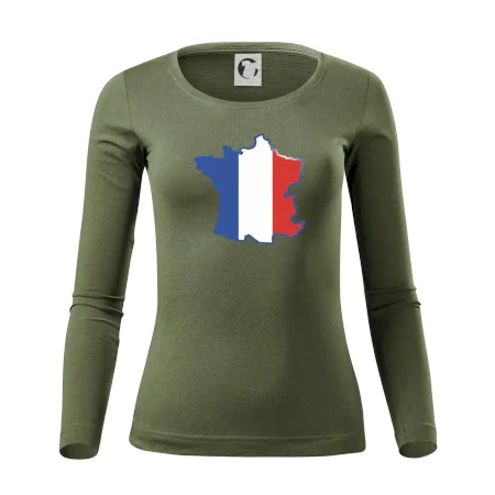 Francúzska vlajka mapa obrys