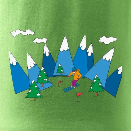 Lyžiar a farebné hory