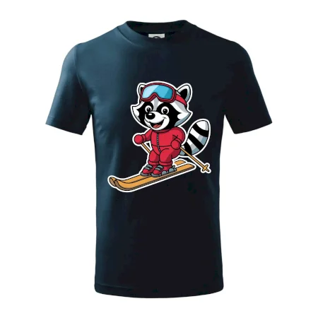 Mýval na lyžiach - kreslený