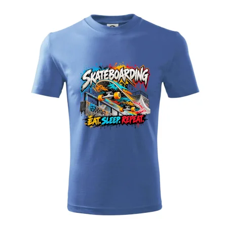Skateboard ve street stylu eat sleep repeat