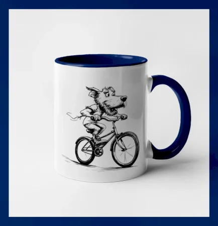 Pes na bicykli