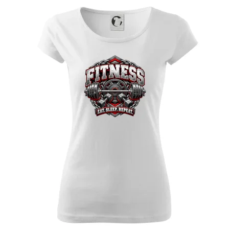 Fitness činka a závažia eat sleep repeat
