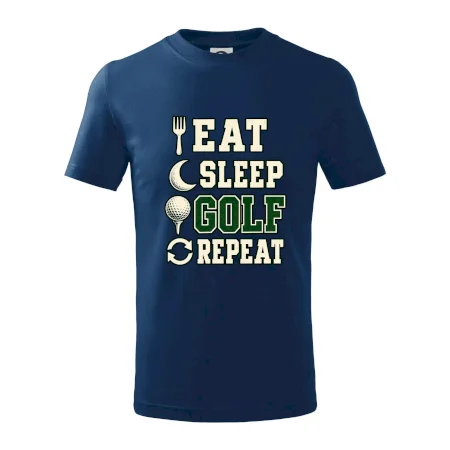 Eat sleep golf repeat typografie
