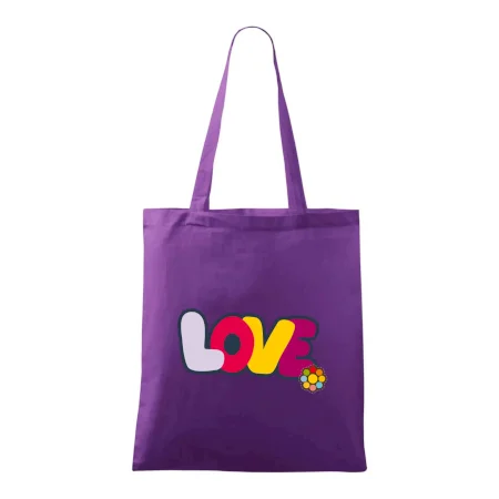 Love nápis s kvetinou