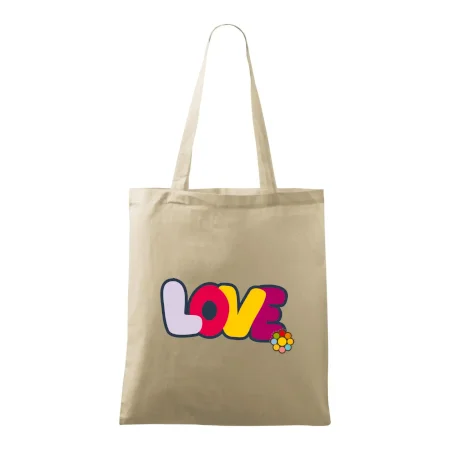 Love nápis s kvetinou
