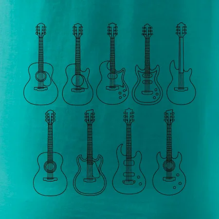 Typy gitár čiernej kresby