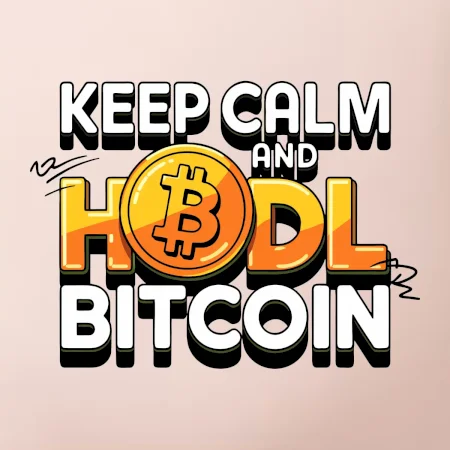 3D nápis Keep Calm and HODL Bitcoin